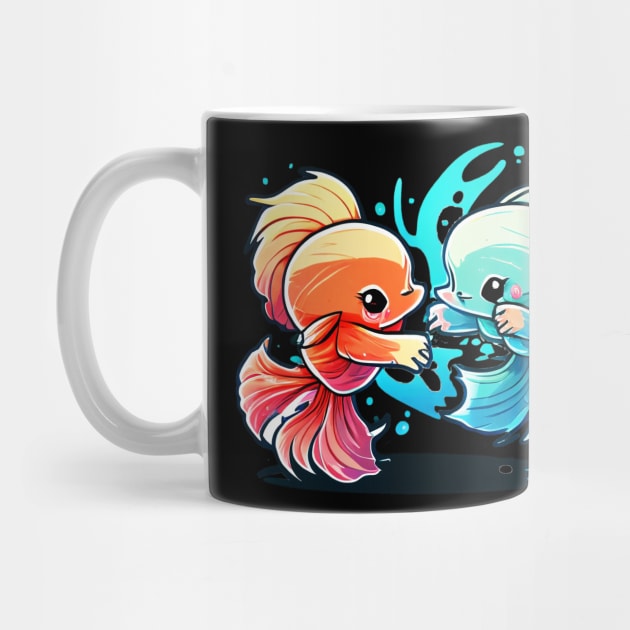 TWO COOL BETTA FISH FIGHTING by aiartify